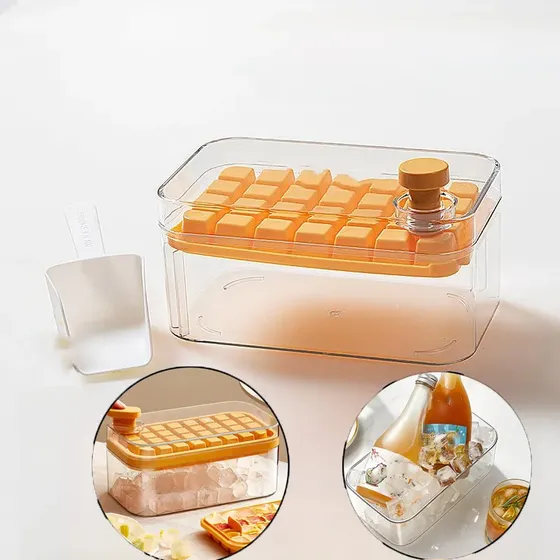 Molde De Hielos Con Caja De Almacenamiento Y Pala