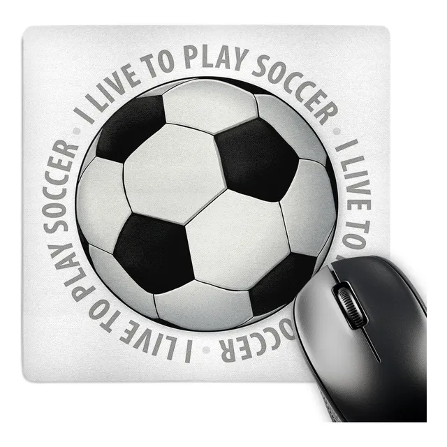 3drose 8 X 8 X 0.25 Inches Mouse Pad, I Live To Play Soccer