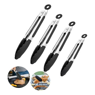 Juego De 4 Pinzas Para Cocina Silicona De Acero Inoxidable Juego De 4 Pinzas Para Cocina Silicona De Acero Inoxidable