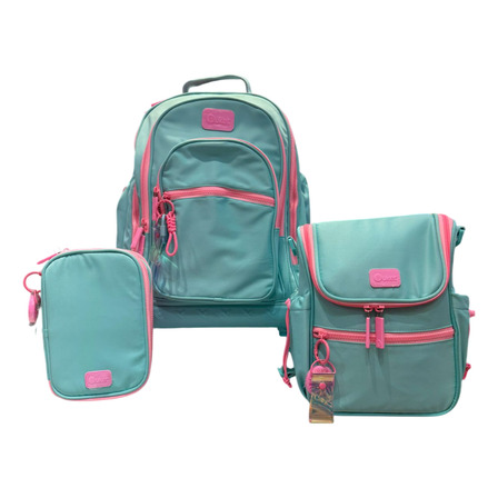 Escolar Mochila C/ Rodinha 360o Verde Água - Desenho Do Tecido Liso Escolar Mochila C/ Rodinha 360o Verde Água - Desenho Do Tecido Liso
