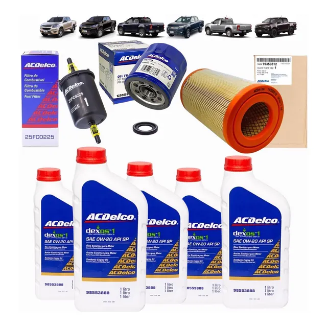 Kit 5 Oleo + Filtros 0w20 Dexos1 S10 Nova 2.5 Flex 2015/2022