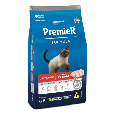 Ração Premier Super Premium Formula Gato Castrado Frango 7,5 Ração Premier Super Premium Formula Gato Castrado Frango 7,5