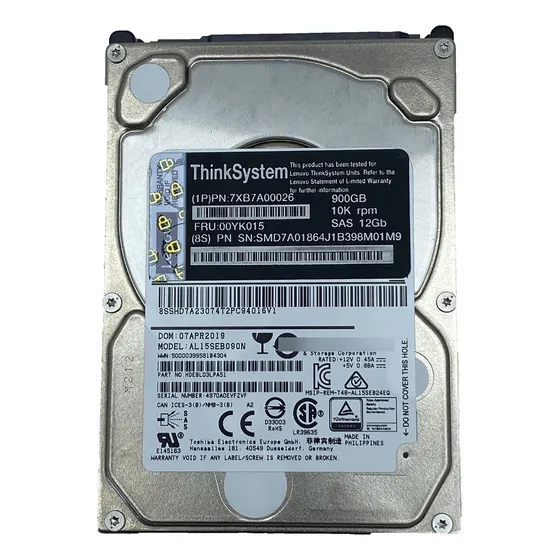 Hd Sas 900 Giga Ibm Lenovo 00yk015 7xb7a00026 2,5 10k 12gb/s