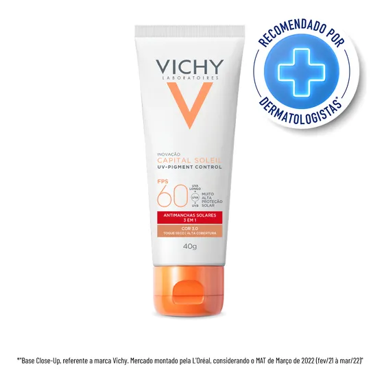 Protetor Solar Facial Com Cor Uv-Pigment Control Fps60 Vichy 40g