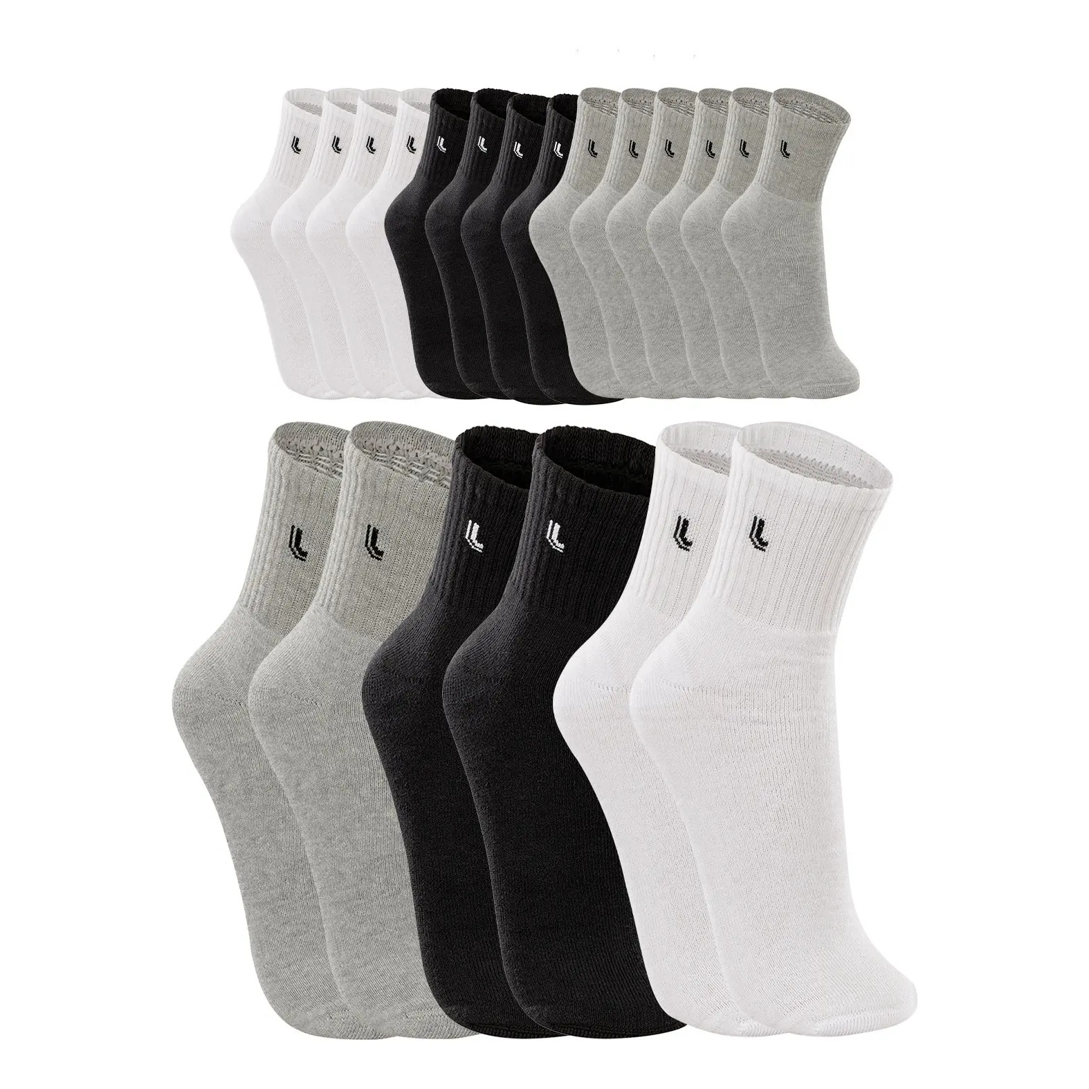 Kit 10 Pares Meias Lupo Masculina Cano Medio Algodão Walk Kit 10 Pares Meias Lupo Masculina Cano Medio Algodão Walk