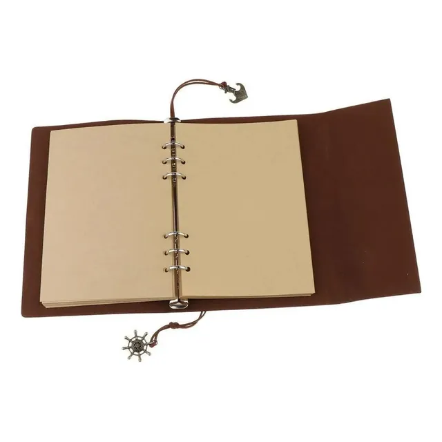 Cuaderno De Cuero A5, Portátil, Hoja Suelta En Blanco