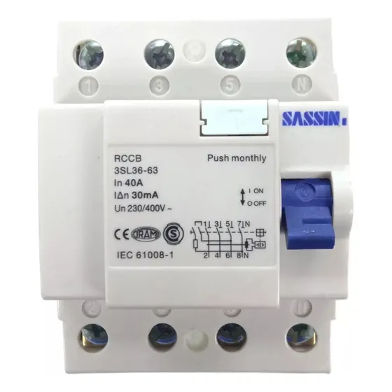Diferencial Tetrapolar 4p 40amp 30ma Sassin - Electroimporta