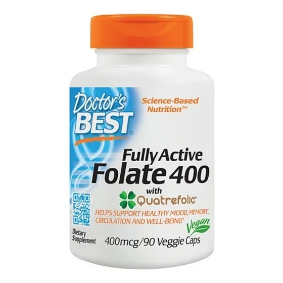 Metilfolato, 400 mcg, importado, 90 cps, ácido fólico, forma activa