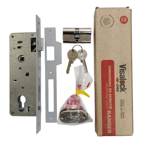 Cerradura Visalock De 35mm De Embutir Con Cilindro De 60mm