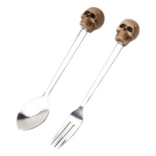 Juego De Cucharas De Tenedor De Esqueleto De Calavera De. Juego De Cucharas De Tenedor De Esqueleto De Calavera De.