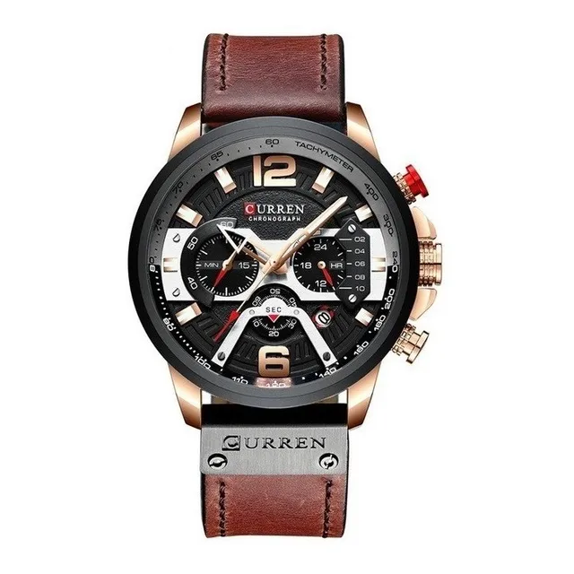 Reloj Hombre Curren Cuarzo Cronografo Correa De Cuero Lujo