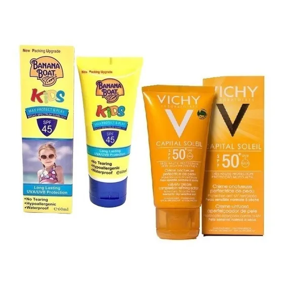Protector Solar Bloqueador Crema Dove Vichy Bioderma Banana