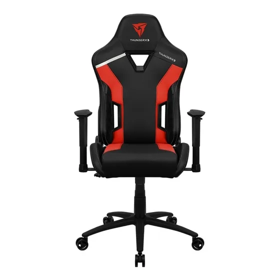 Silla de escritorio ThunderX3 TC3 gamer ergonómica ember red con tapizado de cuero sintético