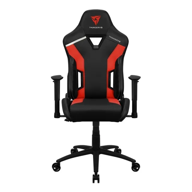 Silla de escritorio ThunderX3 TC3 gamer ergonómica ember red con tapizado de cuero sintético