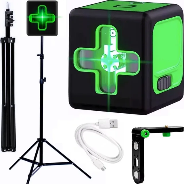 Nível A Laser Profissional Verde 20m Teto Parede + Tripé