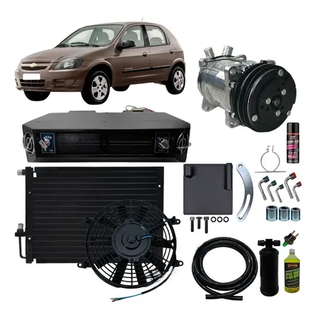 Kit Ar Condicionado Mecanico Completo Gm Celta P/ Adaptar