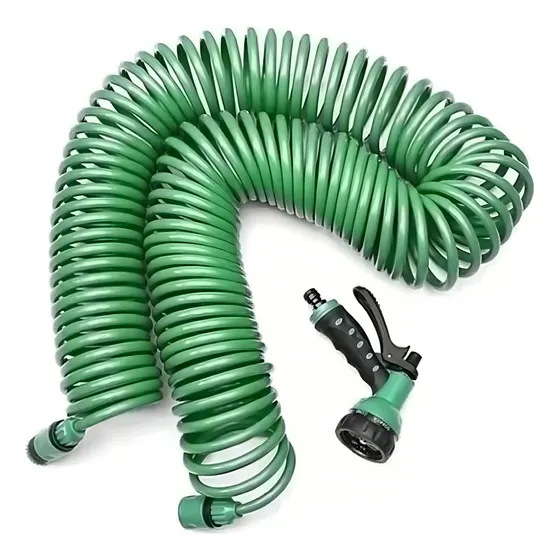 Manguera 15 Mts Espiral Expandible Casa Jardin Color Verde