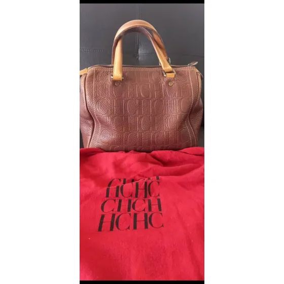 Carteras Carolina Herrera Baúl Marrón Original Usada