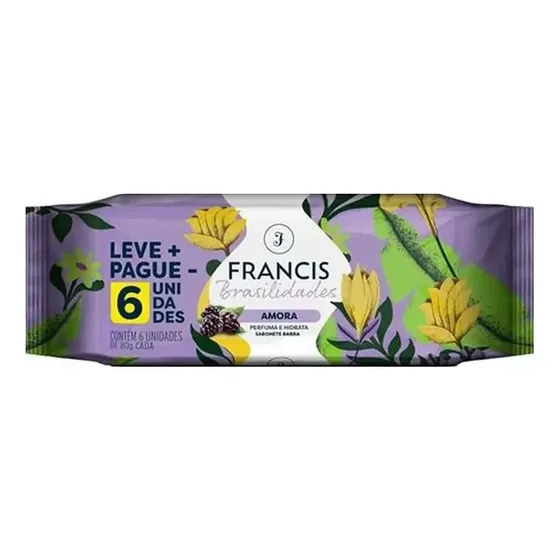 Sabonete Francis Brasilidades Amora 80g Com 6 Unidades