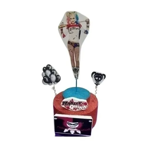 Harley Quinn Adorno Combo Cumpleaños Cotillón Chirimbolos 