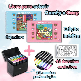 Kit Livro De Colorir Tipo Bobbie Goods Comfy E Cozy Capa Dura 50 PĂĄginas Desenhos Com Conjunto Estojo Caneta Touch Canetinhas 24 Cores Ponta Dupla Kit Livro De Colorir Tipo Bobbie Goods Comfy E Cozy Capa Dura 50 PĂĄginas Desenhos Com Conjunto Estojo Caneta Touch Canetinhas 24 Cores Ponta Dupla