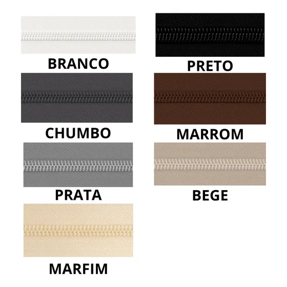 Kit 10 Metros Ziper N° 5 E 20 Unidades De Cursor N° 5