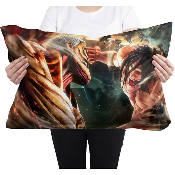 Cojin Almohada Shingeki No Kyojin Titanes Pelea Anime Art Color Attack On Titan Diseño De La Tela Lisa