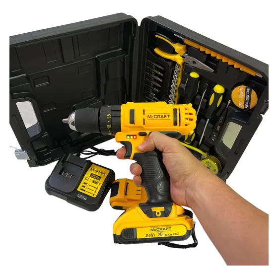 Taladro Percutor Inalámbrico 24v 3/8 Herramienta Accesorios
