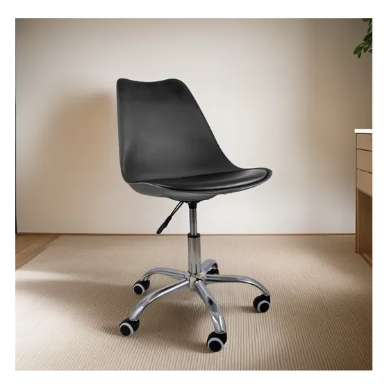 Silla De Oficina Acolchonada Eames Tulip Con Ruedas Cómoda