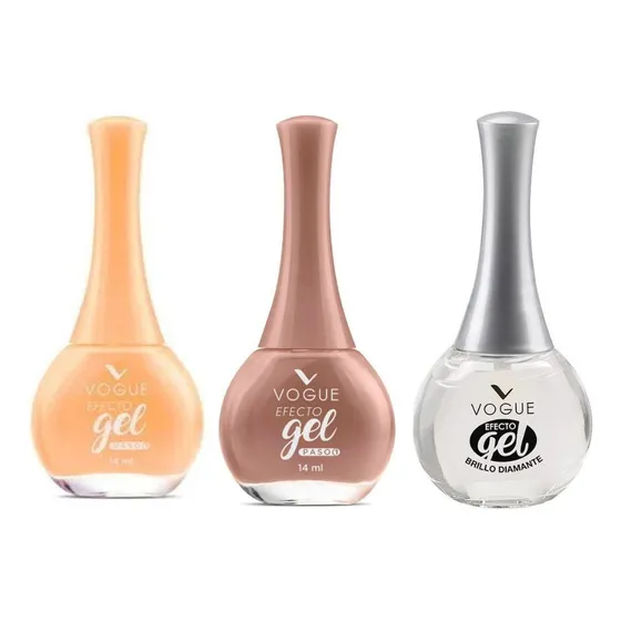 Pack Vogue Efecto Gel Esmalte Agradecer + Sentir + Brillo
