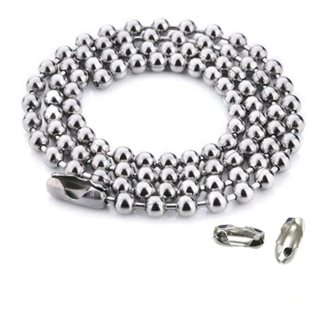 Corrente Bolinhas 3,2mm Aço Inox 100cm P/ Distintivo Policia