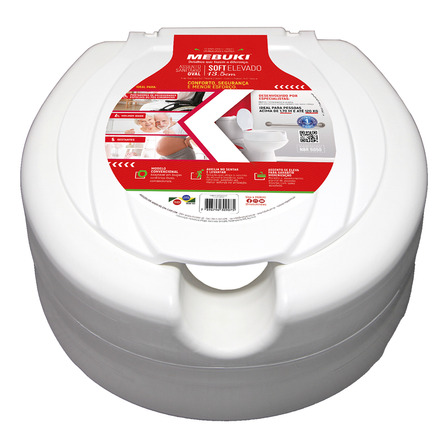 Assento Elevado P/ Vaso Sanitário 13,5 Cm Soft Mebuki Cor Branco Assento Elevado P/ Vaso Sanitário 13,5 Cm Soft Mebuki Cor Branco