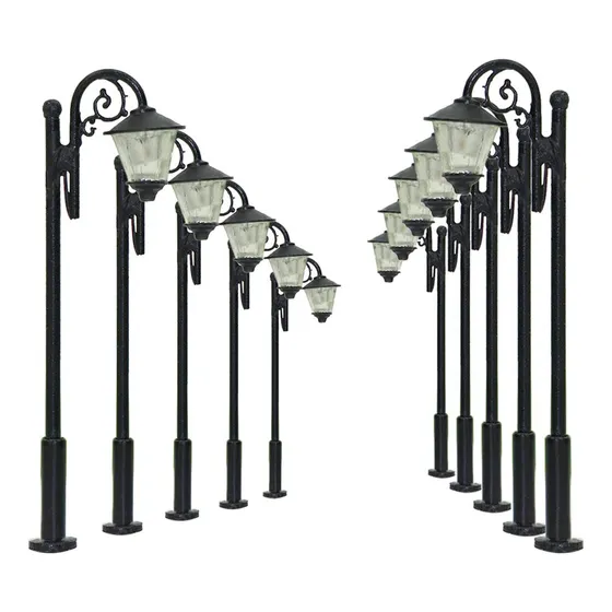 Lym36 10pcs Modelo Ferroviario Lampara Poste Calle Luz Tt N