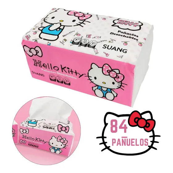 Pañuelos Desechables Hello Kitty Triple Hoja Suaves 84 Und