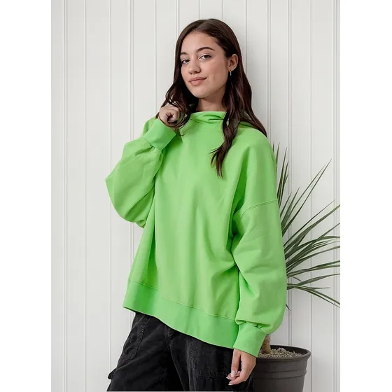 Hoodie Crop Friza Luxo Verde