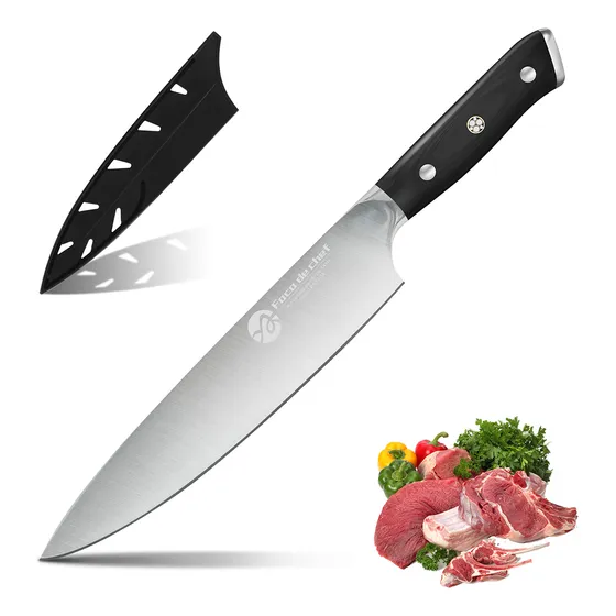 Faca Chef Inox 8 Polegada Profissional Cozinha Cabo Madeira