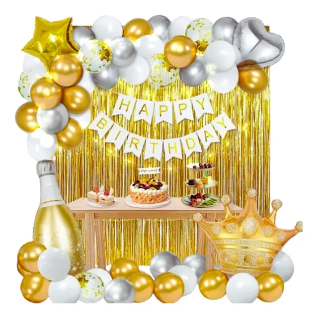Decoración De Cumpleaños Para Mujer O Hombre Dorado