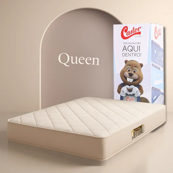 Colchão Castor Queen Comfort Espuma D33 Na Caixa A Vácuo 158x198x17cm Cor Creme