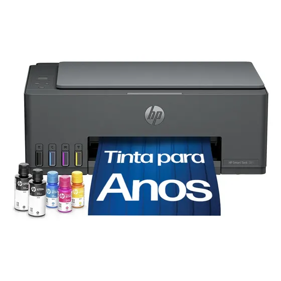 Impressora Multifuncional HP Smart Tank 581 Tanque de Tinta Colorida Wi-Fi, USB - Alta Economia -Copiadora e Scanner (4A8D5A)