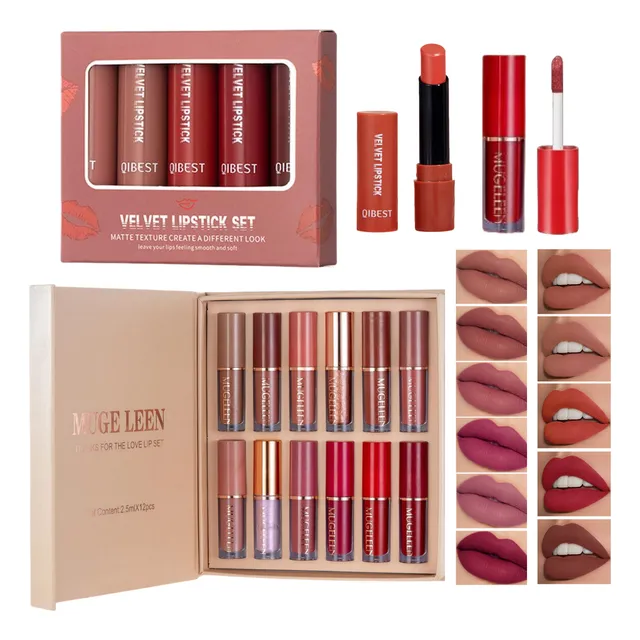 Set De 17pzs Labiales Mate Mousse Indeleble De Maquillaje