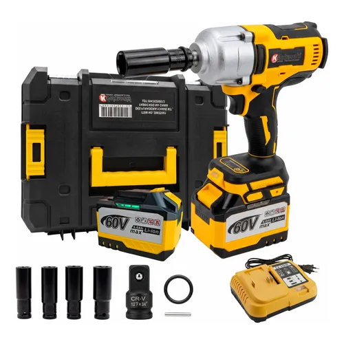 Chave De Impacto A Bateria 48v 800n.m Nakasaki Nk8008 Cor Amarelo