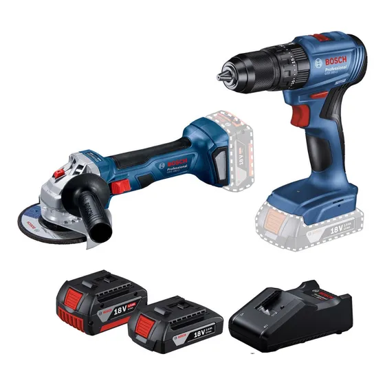 Kit 18v Brushless Taladro Gsb 185-li + Esmeril Gws 180-li COMPLETO
