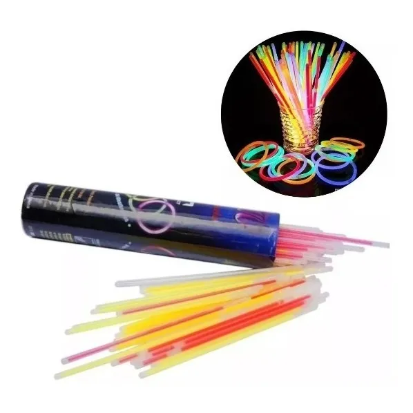 50 Pulseras Neón Fosforescente Glow Stick Fiestas Eventos