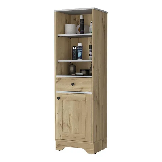 Organizador Malaga Blanco Y Café Claro Con 1 Puerta Y 1cajón