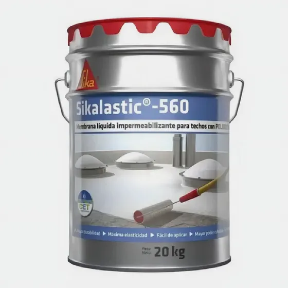 Membrana Líquida Sika Sikalastic 560 Rojo Mate Impermeabilizante 20L - Protección Eficiente de Techos y Superficies, Resistente a Rayos UV, Aplicación Fácil y Durabilidad para Interiores y Exteriores