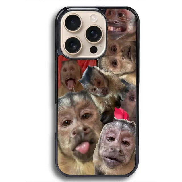 Funda Antigolpes Para Iphone Y Otros Meme Mono Capuchino Negro Iphone 7 Plus / 8 Plus