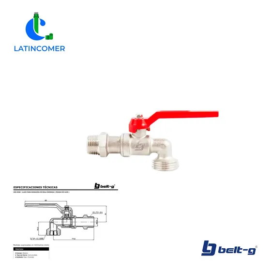 Llave Para Manguera De Bola Crom. ( Pesada De Lujo )