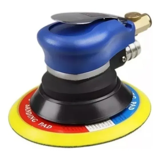 Lixadeira Orbital Rokit Pneumatica 6 Polegada Shallper Cor azul com preto