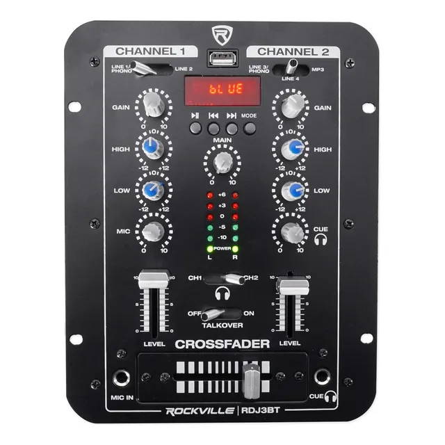 Mezclador Dj 2 Canales Rdj3bt Usb Bluetooth Talkover 4 Input