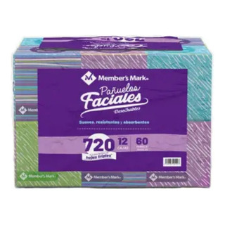 Pañuelos Faciales Member's Mark 12 Cajas Con 60 Pzas C/u Pañuelos Faciales Member's Mark 12 Cajas Con 60 Pzas C/u
